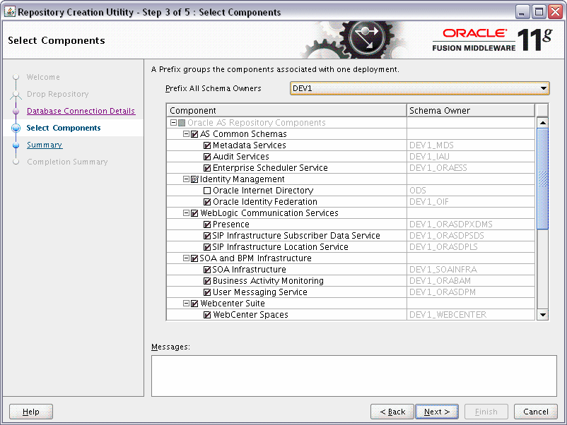 rcu select components screen