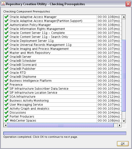 checking prerequisites for component selection