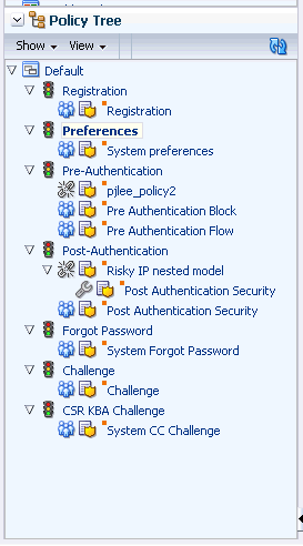 The Policy tree is shown