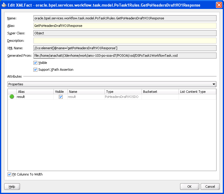 Edit XML Fact Dialog