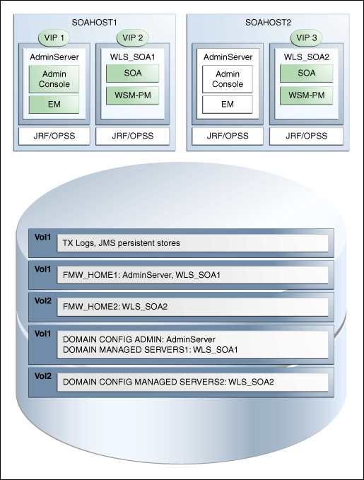 Shared storage, explained in table following image.