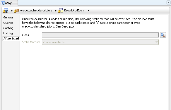 After Load Tab for a TopLink Descriptor