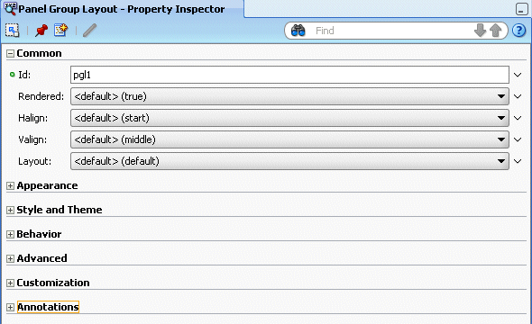 Panel group layout