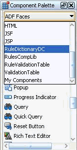 Rule Dictionary Editor Library in the Component Palette