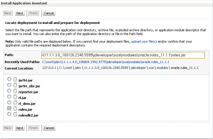 Deploying the oracle.rules Shared Library