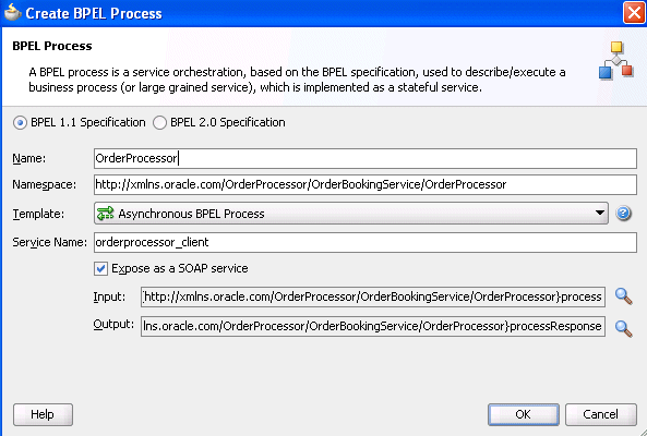 Create BPEL process