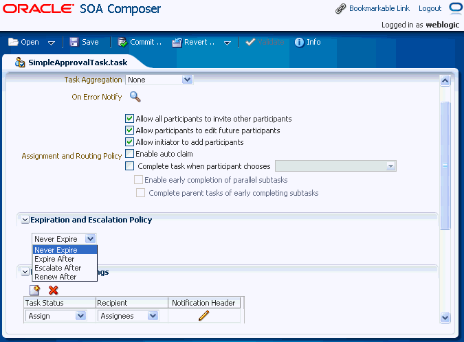 Setting Expiration and Escalation Policy