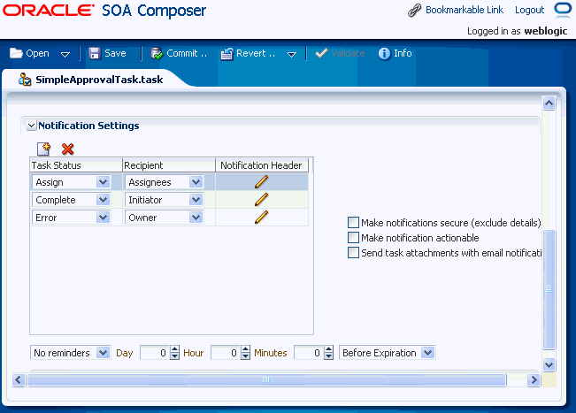 Specifying Notification Settings