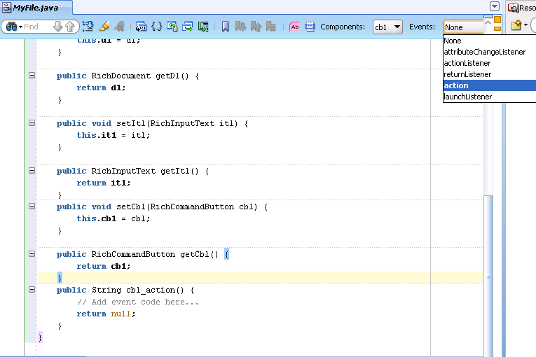 JDeveloper Source editor