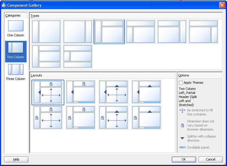 You can choose from a number of quick layouts