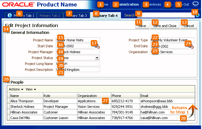 Tab traversal sequence on a page