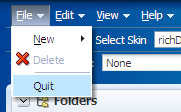 File menu has submenu where user can create new file