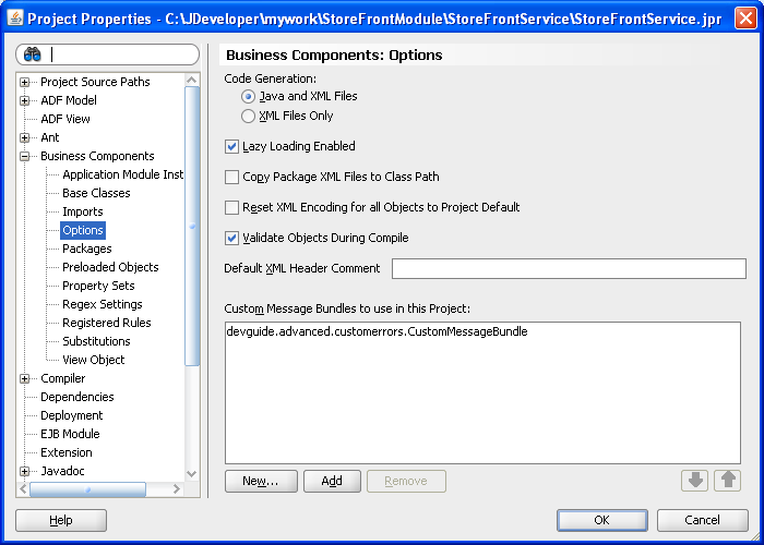 Resource bundles in Project Properties dialog