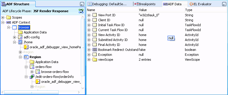 View Port Selected for ADF Data Pane