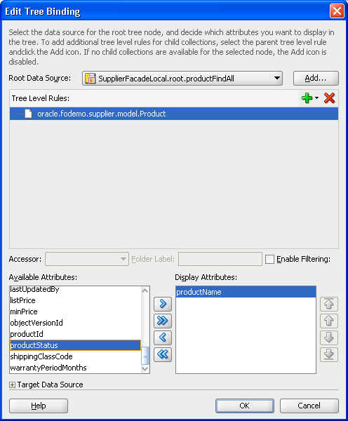 Shows the Edit Tree Binding dialog.