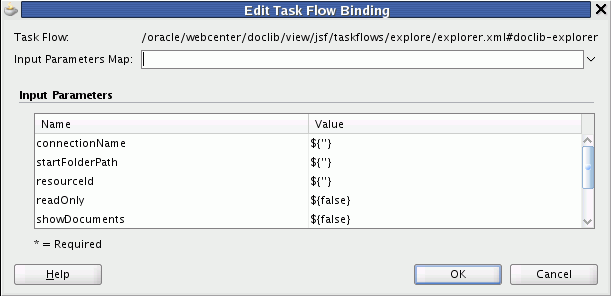 Specifying Parameters for Content Presenter Task Flow