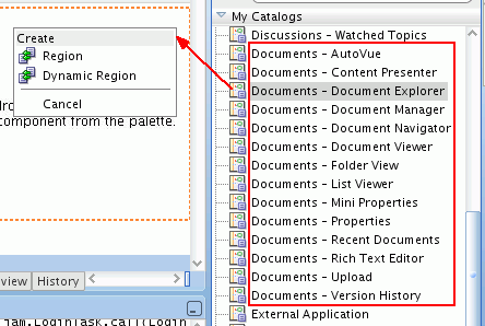 Adding Documents Service Task Flow to JSF Page