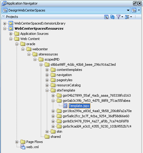 Navigating to WebCenter Spaces Resource Folders