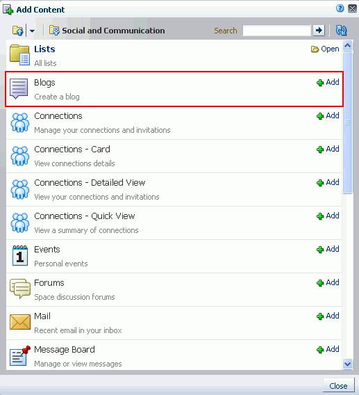 Adding the Blog task flow