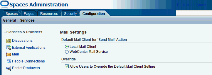 Setting Mail Options