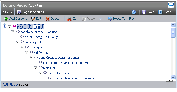 Zoomed-in view of task flow