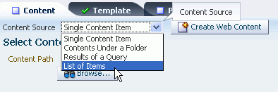 Selecting the Content Source