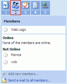 Task Pane Members section