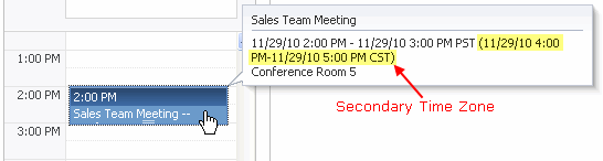 Primary and secondary time zones