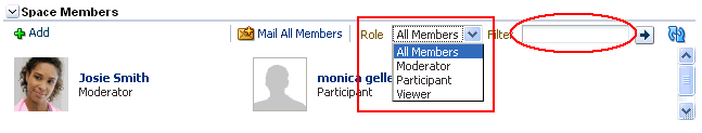 Search field in Members task flow