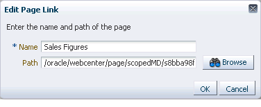 Edit Page Link dialog