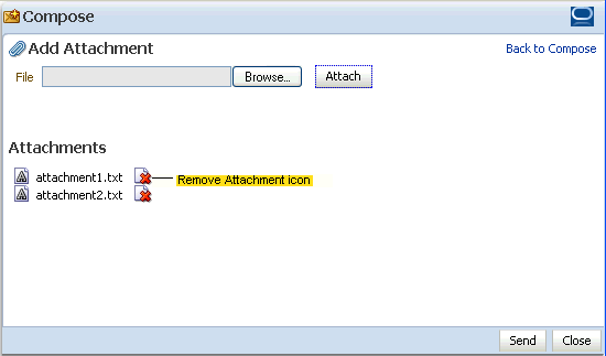 Attachments in the Add Attachment window