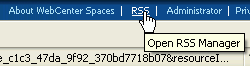 RSS link in WebCenter Spaces