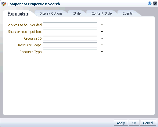 Component Properties dialog