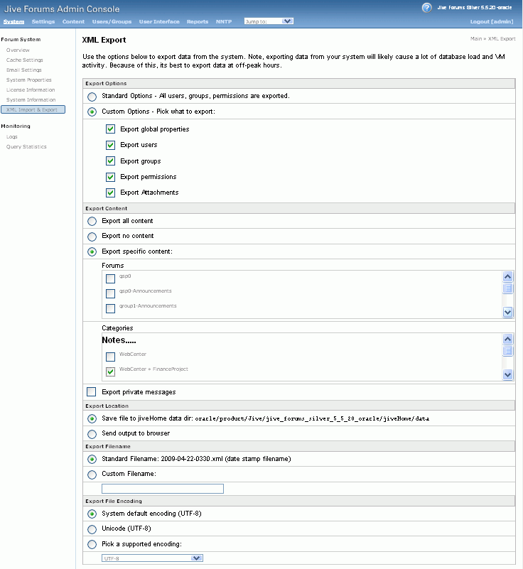 Exporting Group Space Discussions