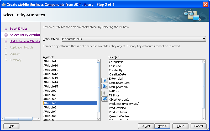 Select attributes.