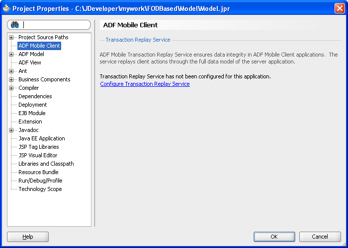 Configure Transaction Service Replay required.
