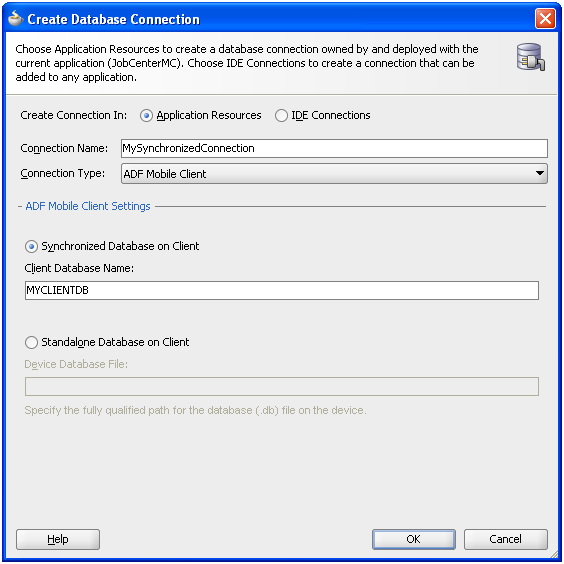 Choose Synchronized Database on Client.