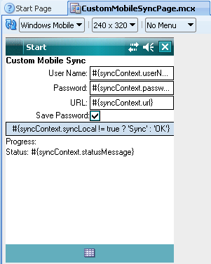 The custom sync page.