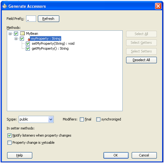 Generating accessors.