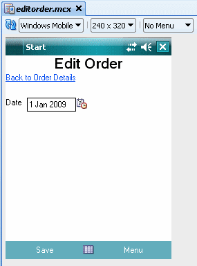 Input Date in Design View
