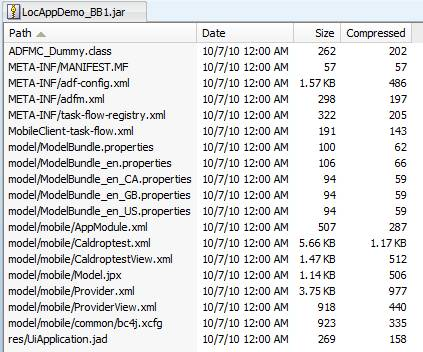 JAR file includes resource bundles.
