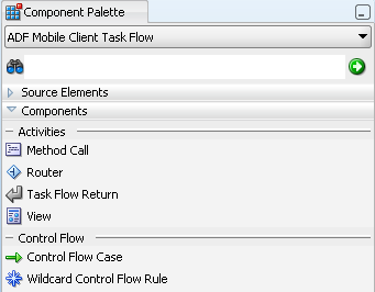 Component Palette contains navigation items