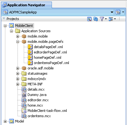 MobileClient project contents