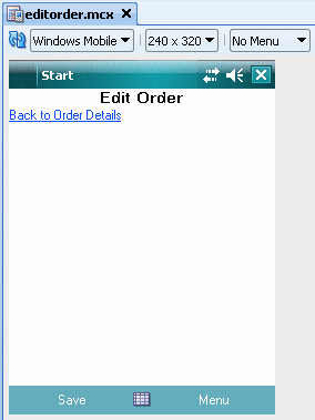 outputText in design view.