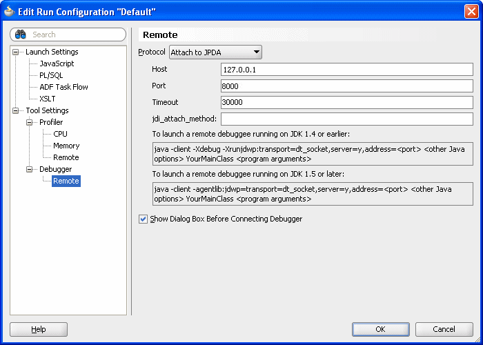 Remote Settings Dialog