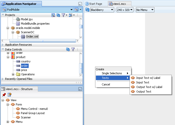 Creating input and output fields.