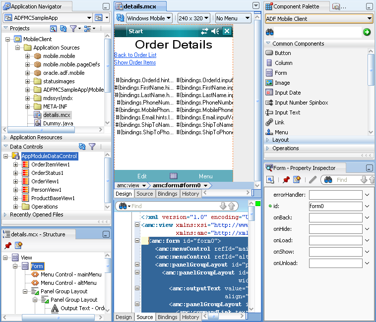Split views for design, source