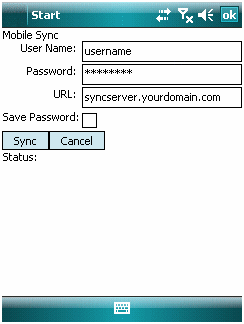Synchronization Credentials Dialog
