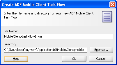Create ADF Mobile Client Task Flow