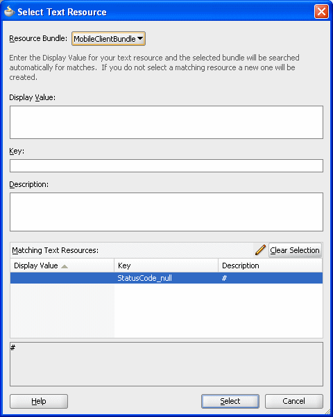 Select Text Resource Dialog